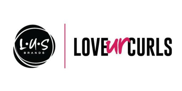 LUS brands logo for Love ur curls on white background