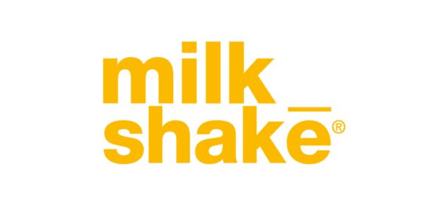 logo for milk shake in yellow print on white background