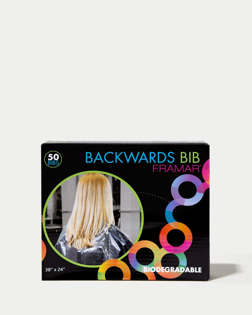 Backwards Bib - 50 Biodegradable bibs - Framar - Lunica Beauty Distributor for Arizona, Nevada, Utah